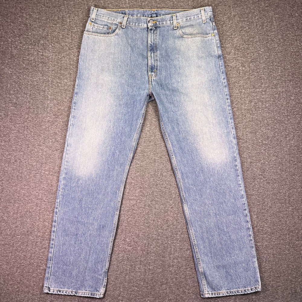 VTG 00s Levis 505 Jeans Mens 42x32 Light‎ Wash Regular Straight Casual Denim Y2K